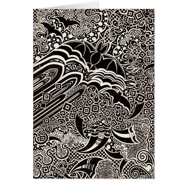 Fladdermöss i klockstapeln hälsningskort (Framsidan)