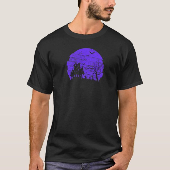 Fladdermöss i Måne Dead Träd T Shirt (Framsida)