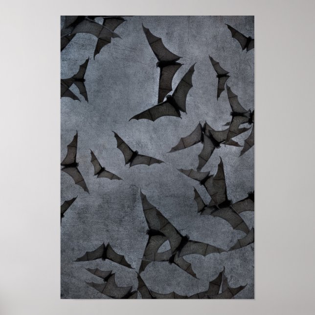 Fladdermöss i Mörken Cloudy Himlar Poster (Framsidan)