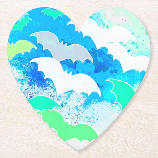 Fladdermöss i Pastellblå färg Underlägg Papper (Framsida)