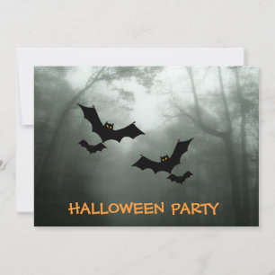 Fladdermöss i Träd Halloween fest-inbjudan till Sp Inbjudningar
