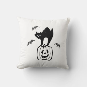 fladdermöss katt pumpa halloween kudde