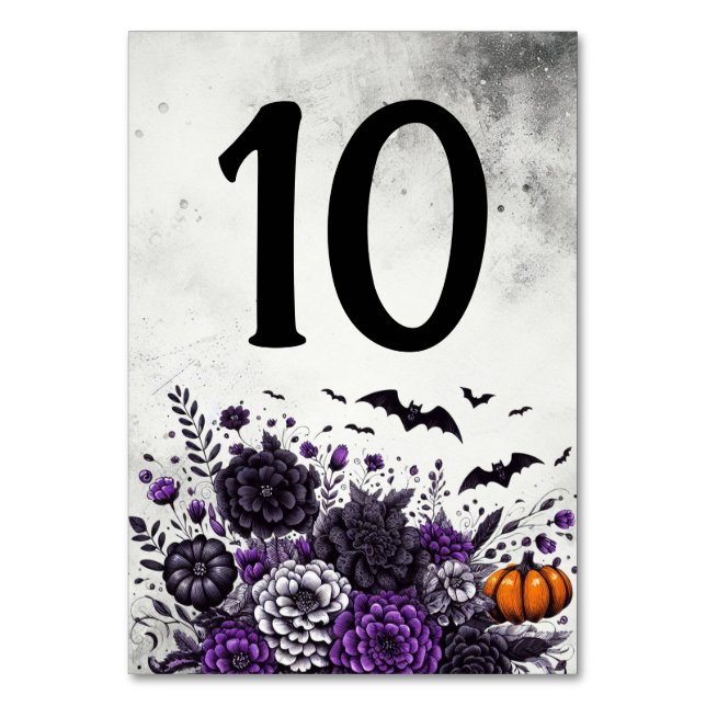 Fladdermöss och blommor Bord Nummer 10 Bordsnummer (Framsidan)