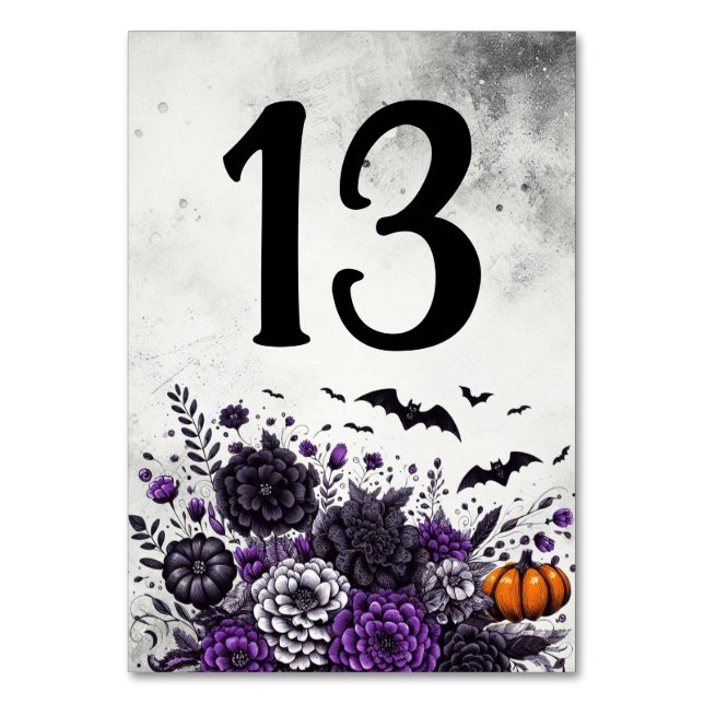 Fladdermöss och blommor Bord Nummer 13 Bordsnummer (Framsidan)