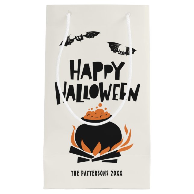 Fladdermöss och Cauldron Happy halloween Gift Bag (Framsidan)