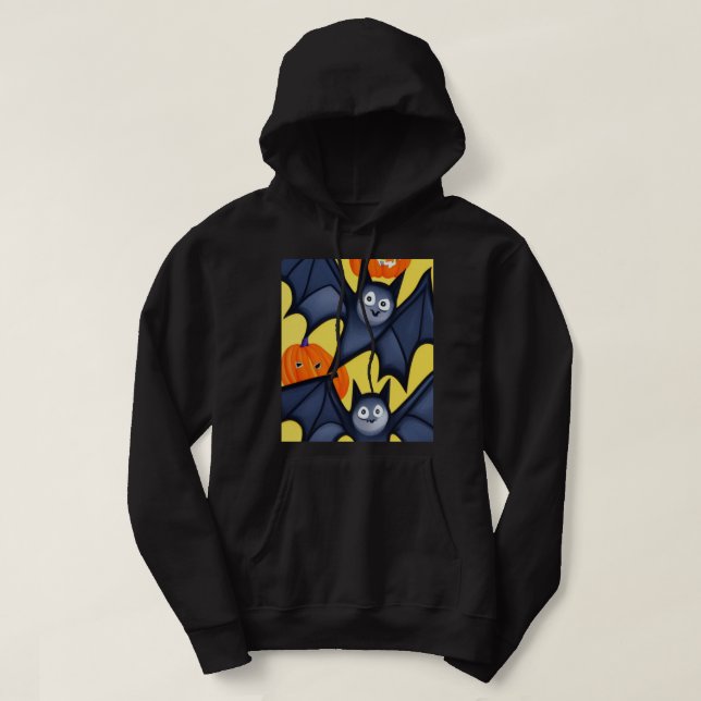 Fladdermöss och pumpor hoodie (Design framsida)