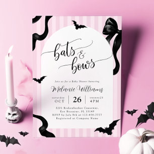 Fladdermöss och slingor Halloween baby shower inbj Inbjudningar