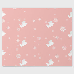 Fladdermöss och snöflingor som slår in papper presentpapper