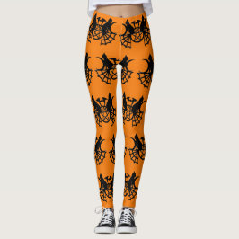 Fladdermöss och Svarta katter Halloween Leggings P