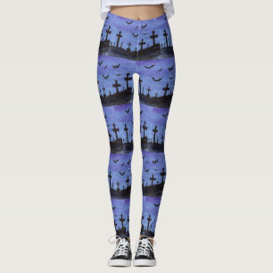 Fladdermöss på Graveyard Leggings