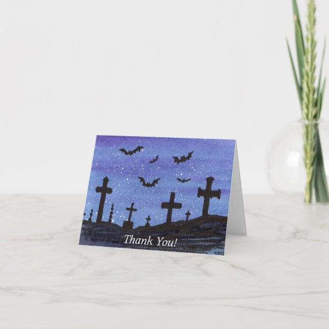 Fladdermöss på Graveyard Tack Kort (Framsida)