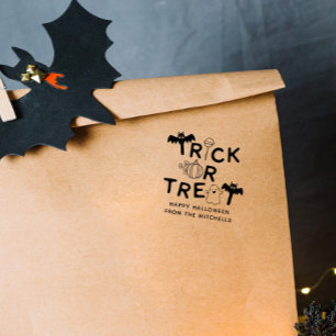 Fladdermöss Pumpa & Spöke Bus eller Buss Halloween Stämpel