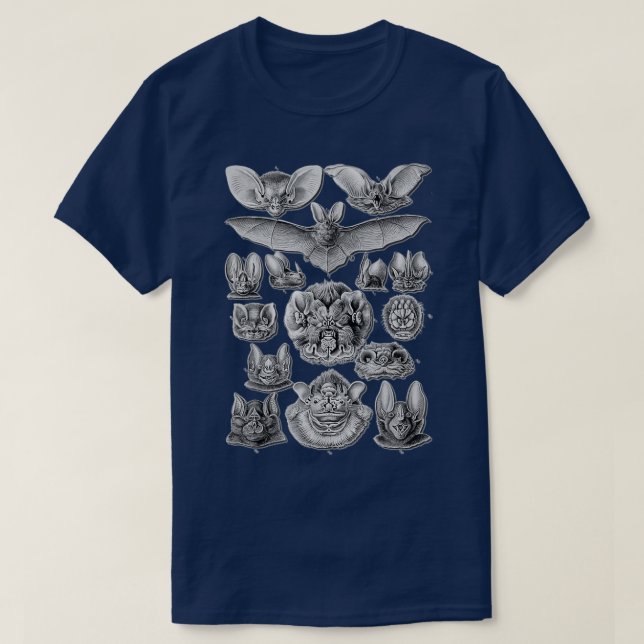 Fladdermöss Scientific Illustration Teckning Biolo T Shirt (Design framsida)