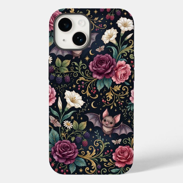 Fladdermöss som flyger genom rosor gotisk iPhone 1 (Baksida)