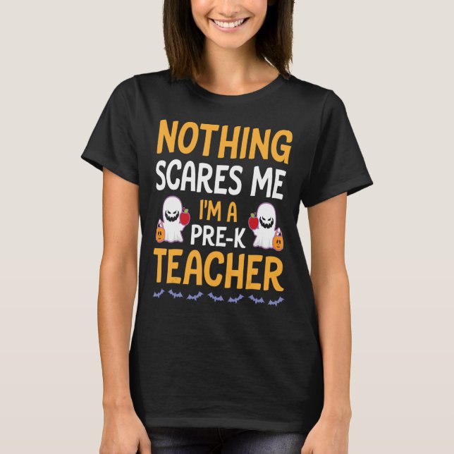 Fladdermöss Spöken Pumpkin Inget Skrämmer mig att  T Shirt (Framsida)