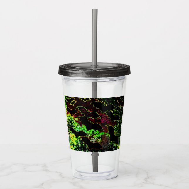 Fladdermöss under flygning Neon Take Away Mugg (Framsida)