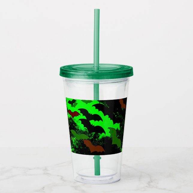 Fladdermöss under Grönt av flygning Take Away Mugg (Framsida)