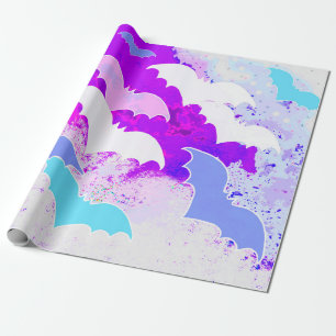 Fladdermöss vid Pastellns Lila under flygning Presentpapper