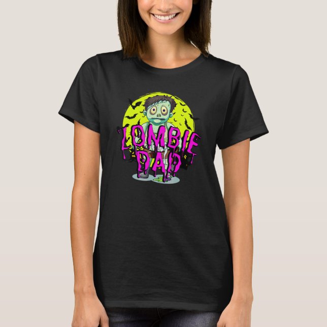 Fladdermöss Zombie Pappa T Shirt (Framsida)