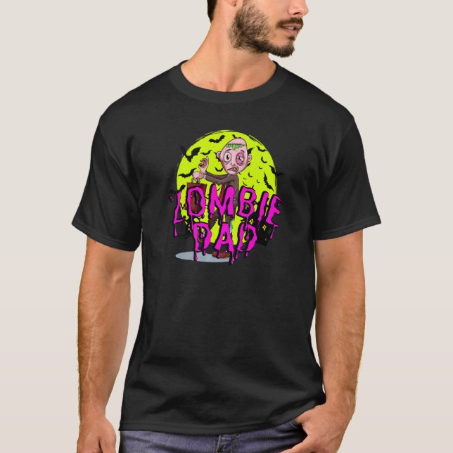 Fladdermöss Zombie Pappa T Shirt (Framsida)