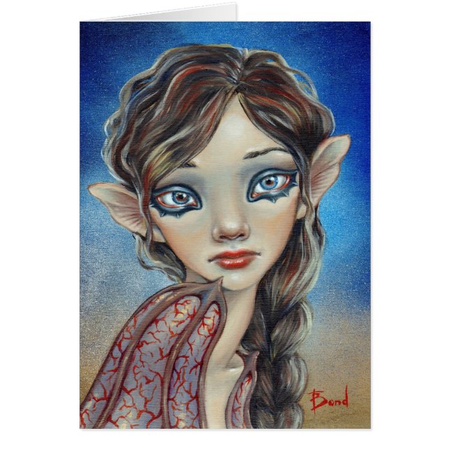 Fladdermössflicka Hälsningskort (Framsidan)