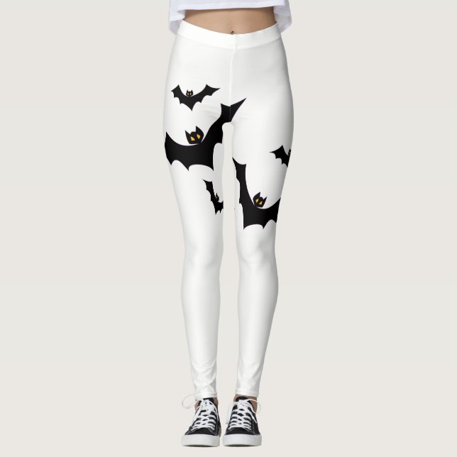 FladdermössmönsterHalloween damasker Leggings (Framsida)