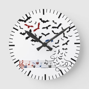 Fladdermössmusikdesign 2 rund klocka