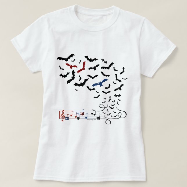 Fladdermössmusikdesign 2 tee (Design framsida)