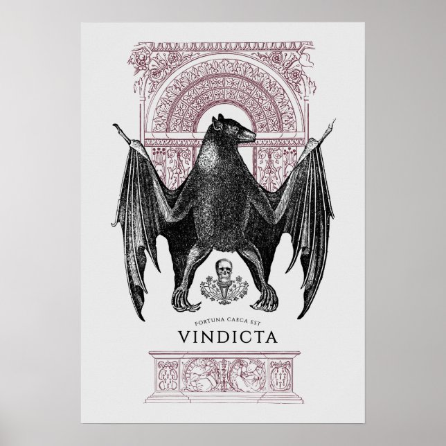 Fladdermus Animal Mandala Door Poster (Framsidan)