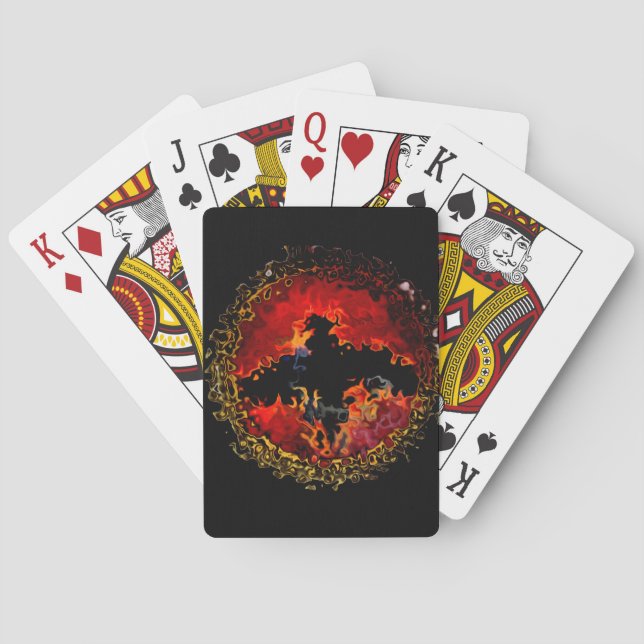 Fladdermus Art Spooky Flames Spel Kort (Baksidan)