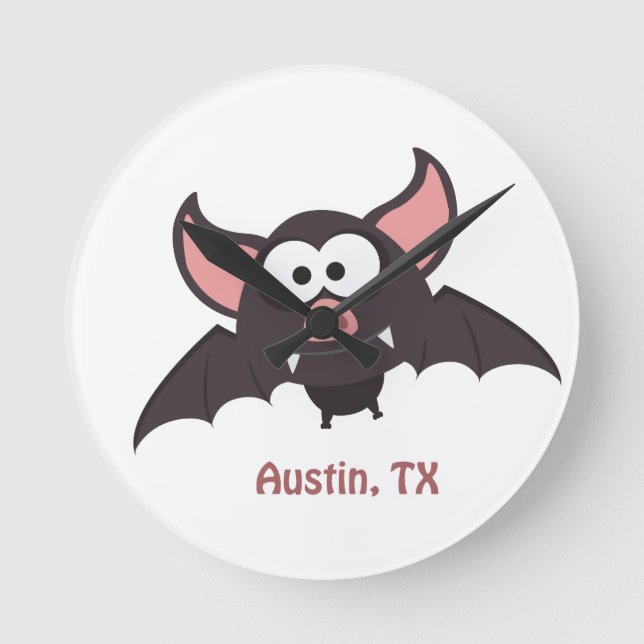 Fladdermus-Austin, Texas Rund Klocka (Framsida)