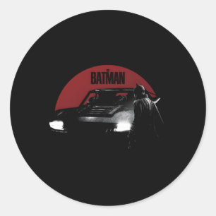 Fladdermus Batmobile Red Måne Runt Klistermärke