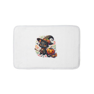 Fladdermus Black Cat Witch Hat Trollspö Pumpkin Cu Badrumsmatta