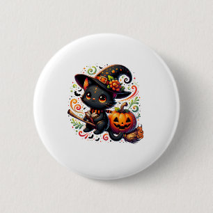 Fladdermus Black Cat Witch Hat Trollspö Pumpkin Cu Knapp