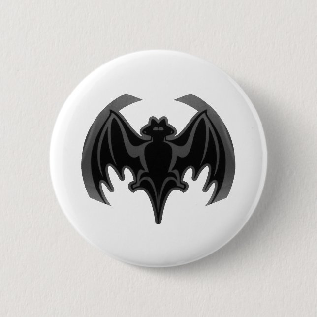 Fladdermus Black Inv. MUSEUM Zazzle-gåvor Knapp (Framsida)