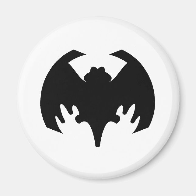 Fladdermus Black the MUSEUM Zazzle Gifts Magnet (Framsidan)