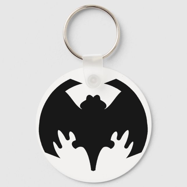 Fladdermus Black the MUSEUM Zazzle Gifts Nyckelring (Framsida)