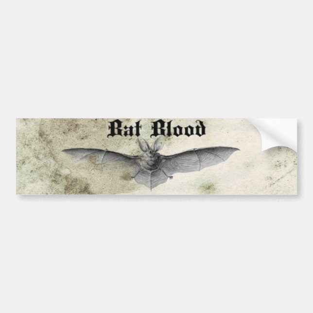 Fladdermus Blood Halloween Car Bumper Sticker Bildekal (Framsidan)