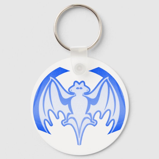 Fladdermus Blue Inv. MUSEUM Zazzle-gåvor Nyckelring (Framsida)