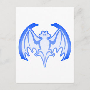 Fladdermus Blue Inv. MUSEUM Zazzle-gåvor Vykort