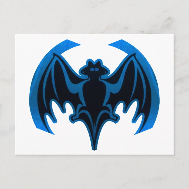Fladdermus Blue MUSEUM Zazzle-gåvor Vykort (Framsida)