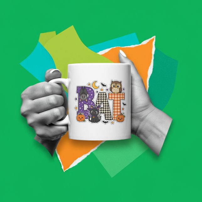 Fladdermus Bokstavsblock Kaffemugg (Skapare uppladdad)