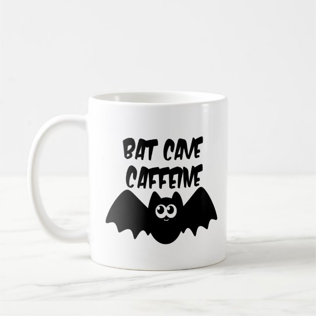 Fladdermus Cave Caffeine Funny Halloween Kaffemugg (Vänster)