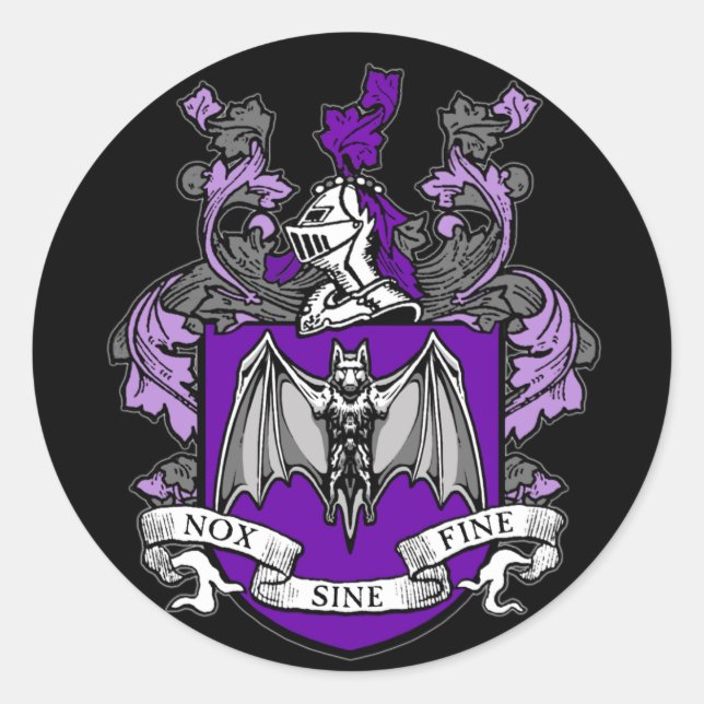 Fladdermus Crest Lila - Klistermärke (Framsida)