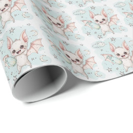 Fladdermus Cute Baby Pastel Watercolor Mönster Presentpapper