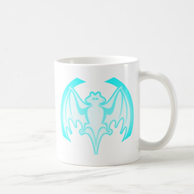 Fladdermus Cyan Inv. MUSEUM Zazzle-gåvor Kaffemugg (Höger)