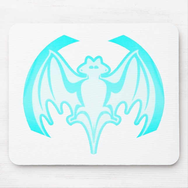 Fladdermus Cyan Inv. MUSEUM Zazzle-gåvor Musmatta (Framsidan)