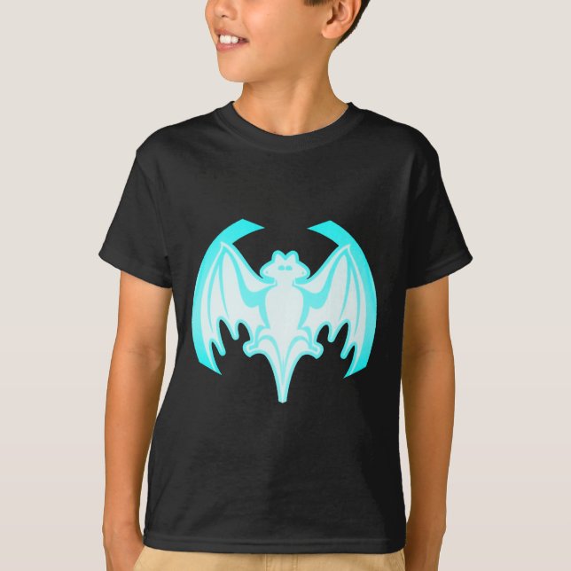 Fladdermus Cyan Inv. MUSEUM Zazzle-gåvor Tee (Framsida)