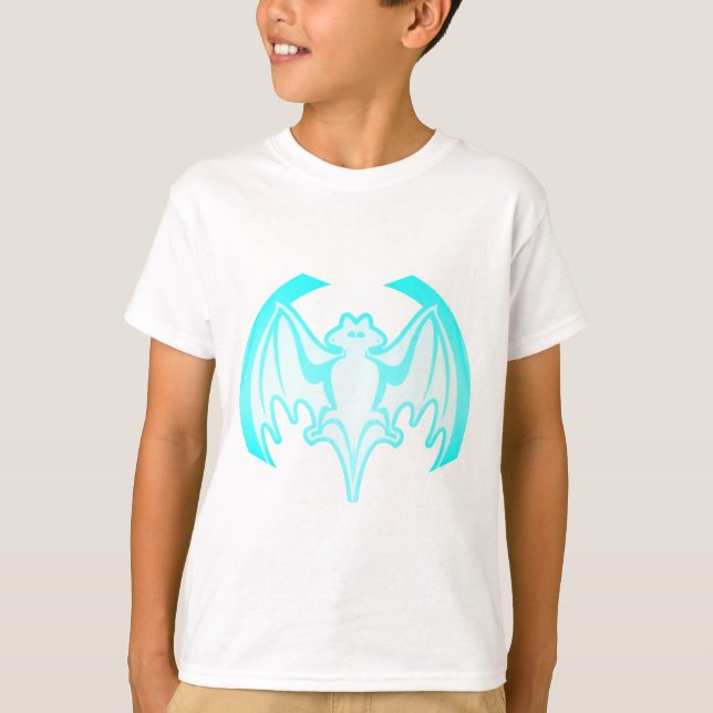 Fladdermus Cyan Inv. MUSEUM Zazzle-gåvor Tee Shirt (Framsida)