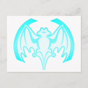 Fladdermus Cyan Inv. MUSEUM Zazzle-gåvor Vykort
